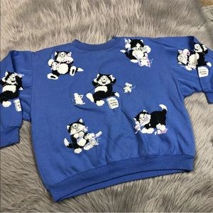 Vintage Spumoni Cat Mouse Tooth Brush Sweater